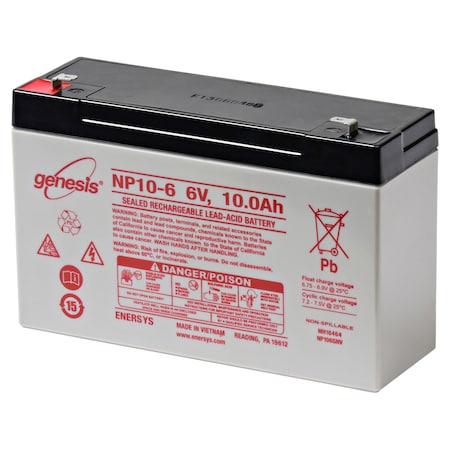 Enersys/Hawker Emergency Lighting Battery, LEAD-6-10 LEAD-6-10